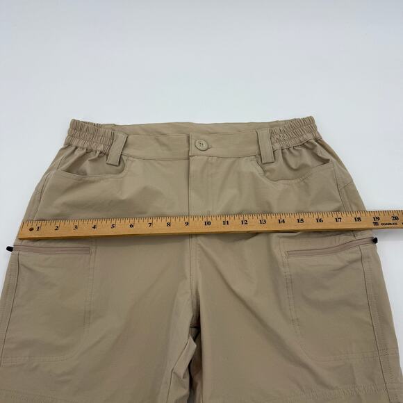 WILLIT Nylon Stretch Outdoor Shorts Womens Size M Tan 5.5 Inch Inseam Pockets - Picture 6 of 8